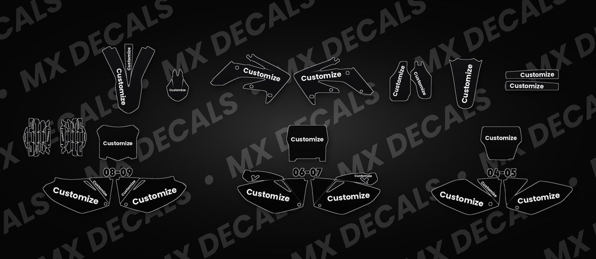 Honda CRF250R (2004-2009) Fully Customizable Graphics Kit