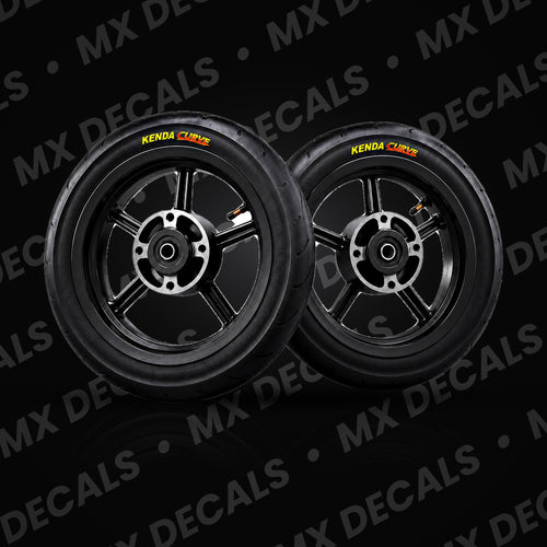 Black 12 inch Kenda Curve supermoto wheelset