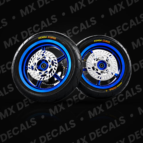 Blue 12 inch Kenda Curve supermoto wheelset