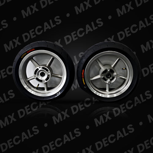 Chrome 12 inch Kenda Curve supermoto wheelset
