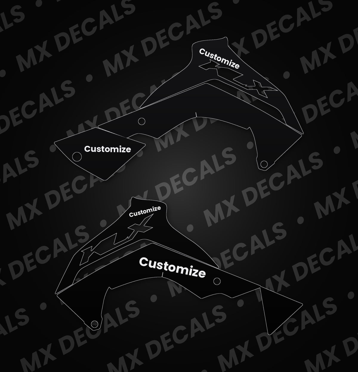 Kawasaki KLX140R L (2022) Customizable Radiator Shroud Decals
